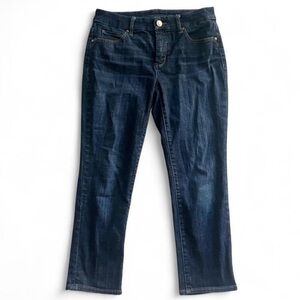 Chico’s Girlfriend Crop Dark Wash Jeans - 28” Waist, Size 00 Petite/Short